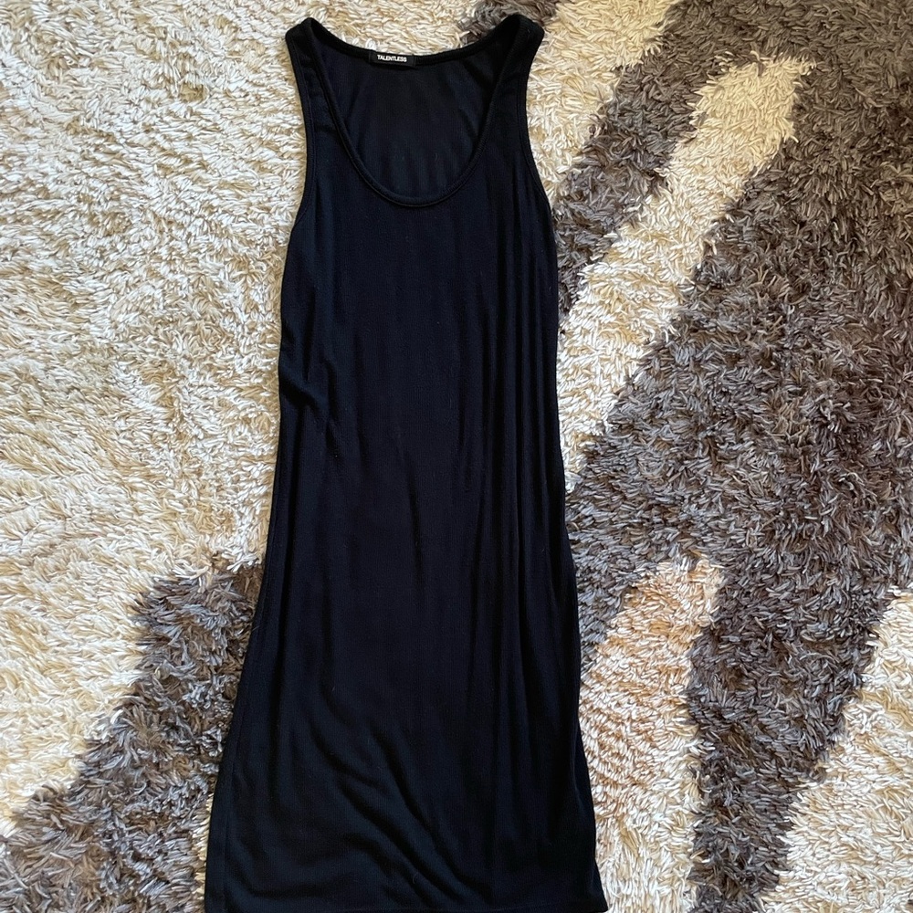 TALENTLESS Black Ribbed Mini Tank Dress - Picture 3 of 4